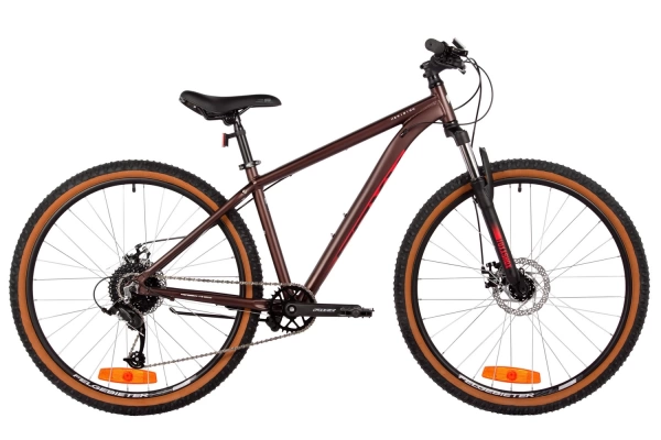  Велосипед FOXX MERIDIAN 27,5" коричневый, алюминий, рама 16" 